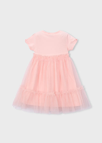 Mayoral Girls Peach Tulle Dress 3915