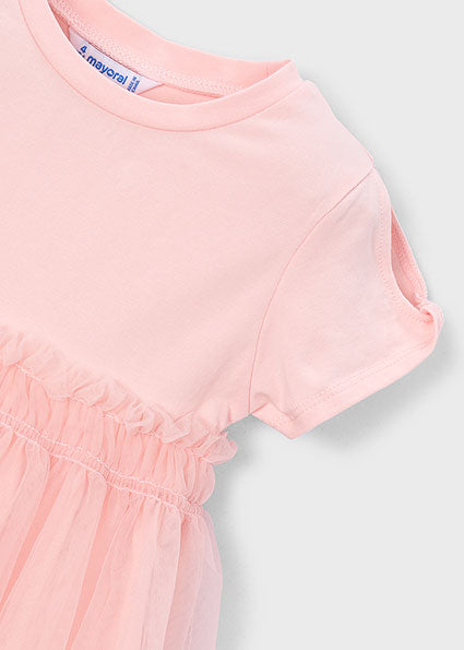 Mayoral Girls Peach Tulle Dress 3915