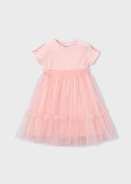 Mayoral Girls Peach Tulle Dress 3915