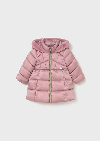 Mayoral Baby Girls Pink Shiny Long Coat 2436