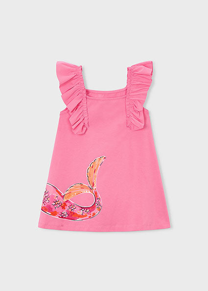 Mayoral Girls Bright Pink Frill Summer Dress 3943