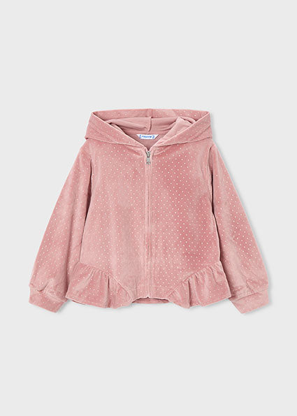 Mayoral Girls Pink Velour Three Piece Tracksuit 4892