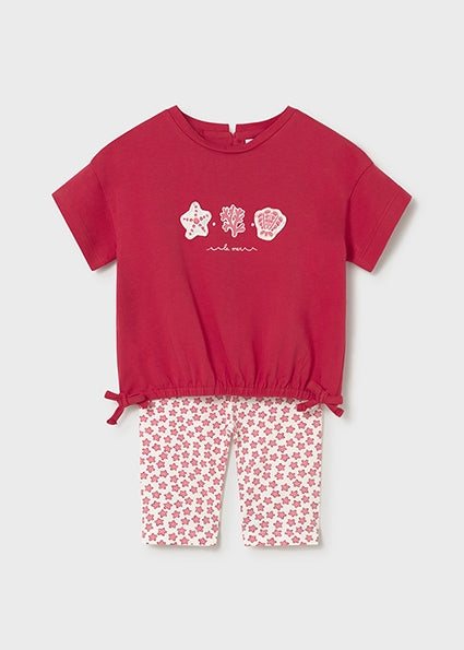 Mayoral Baby Girl Red Printed Legging Set 1753