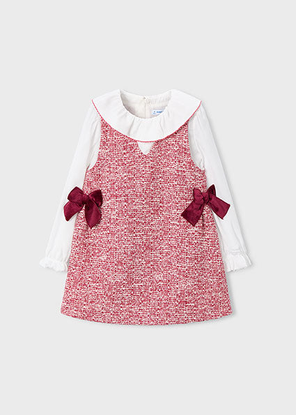 Mayoral Girls Red Tweed Pinafore Dress 4990