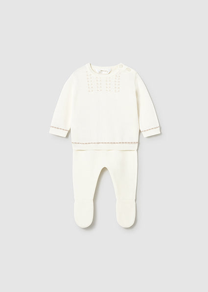 PRE ORDER Mayoral Baby Cream Knitted Trouser Set 1502