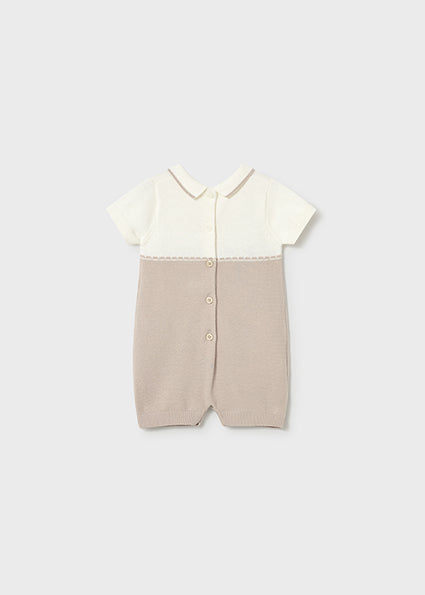 Mayoral Baby Boy Beige Knitted Romper 1603