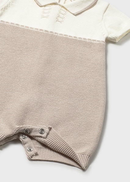 Mayoral Baby Boy Beige Knitted Romper 1603