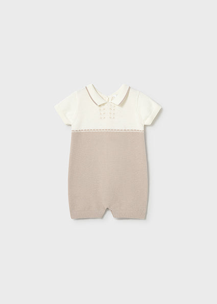 Mayoral Baby Boy Beige Knitted Romper 1603