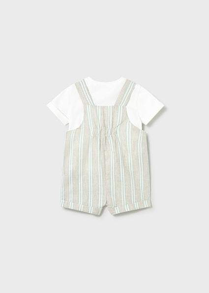 PRE ORDER Mayoral Baby Boy Sage Linen Dungaree Set 1622