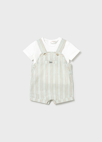 PRE ORDER Mayoral Baby Boy Sage Linen Dungaree Set 1622