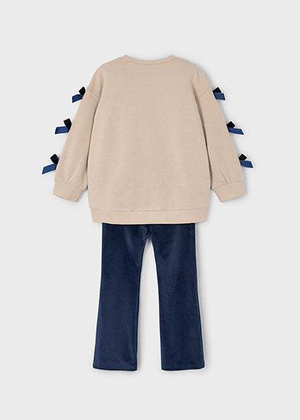 Mayoral Girls Navy Bow Jumper and Legging Set 4725