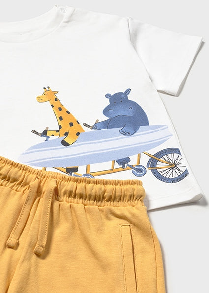 Mayoral Baby Boy Mustard Short Set 1670