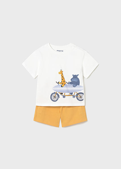 Mayoral Baby Boy Mustard Short Set 1670