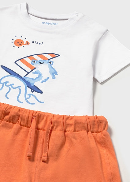 Mayoral Baby Boy Orange Short Set 1671