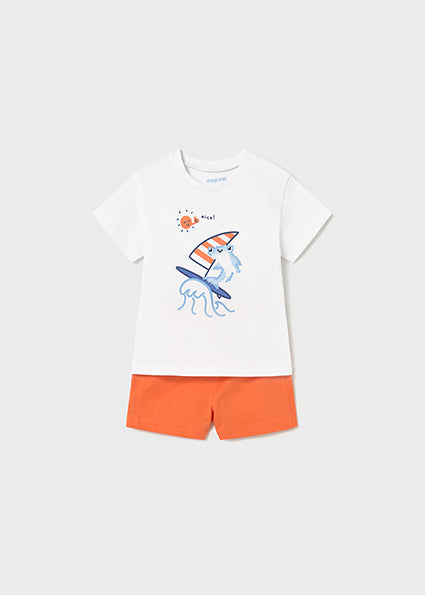Mayoral Baby Boy Orange Short Set 1671