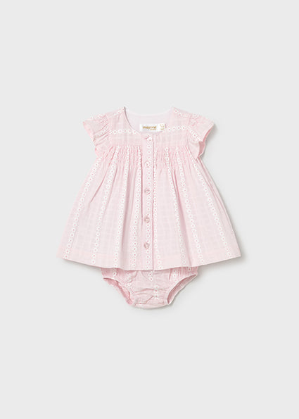 Mayoral Baby Girl Pink Broderie Anglaise Dress Set 1805