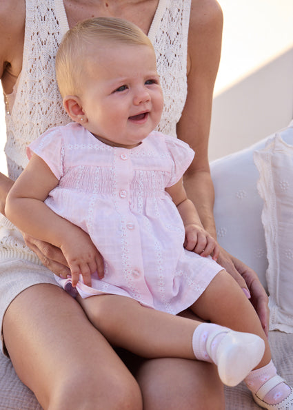 Mayoral Baby Girl Pink Broderie Anglaise Dress Set 1805