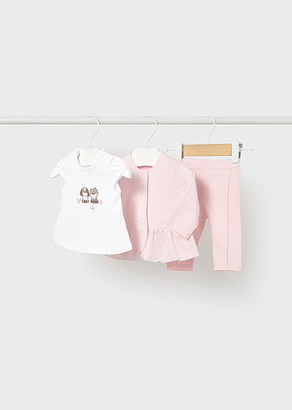 Mayoral Baby Girl Pink 3 Piece Legging Set 1732