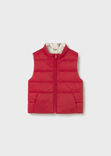 Mayoral Boys Red Reversible Printed Gilet 1313