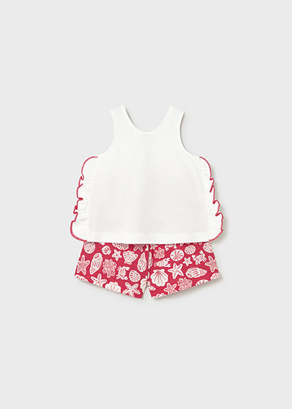 Mayoral Baby Girl Red Printed Shorts Set 1210