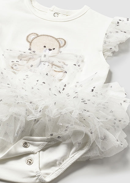 Mayoral Baby Girl Cream Tutu Bodysuit & Headband 1729