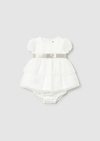 PRE ORDER Mayoral Baby Girl Cream Tulle Dress 1882