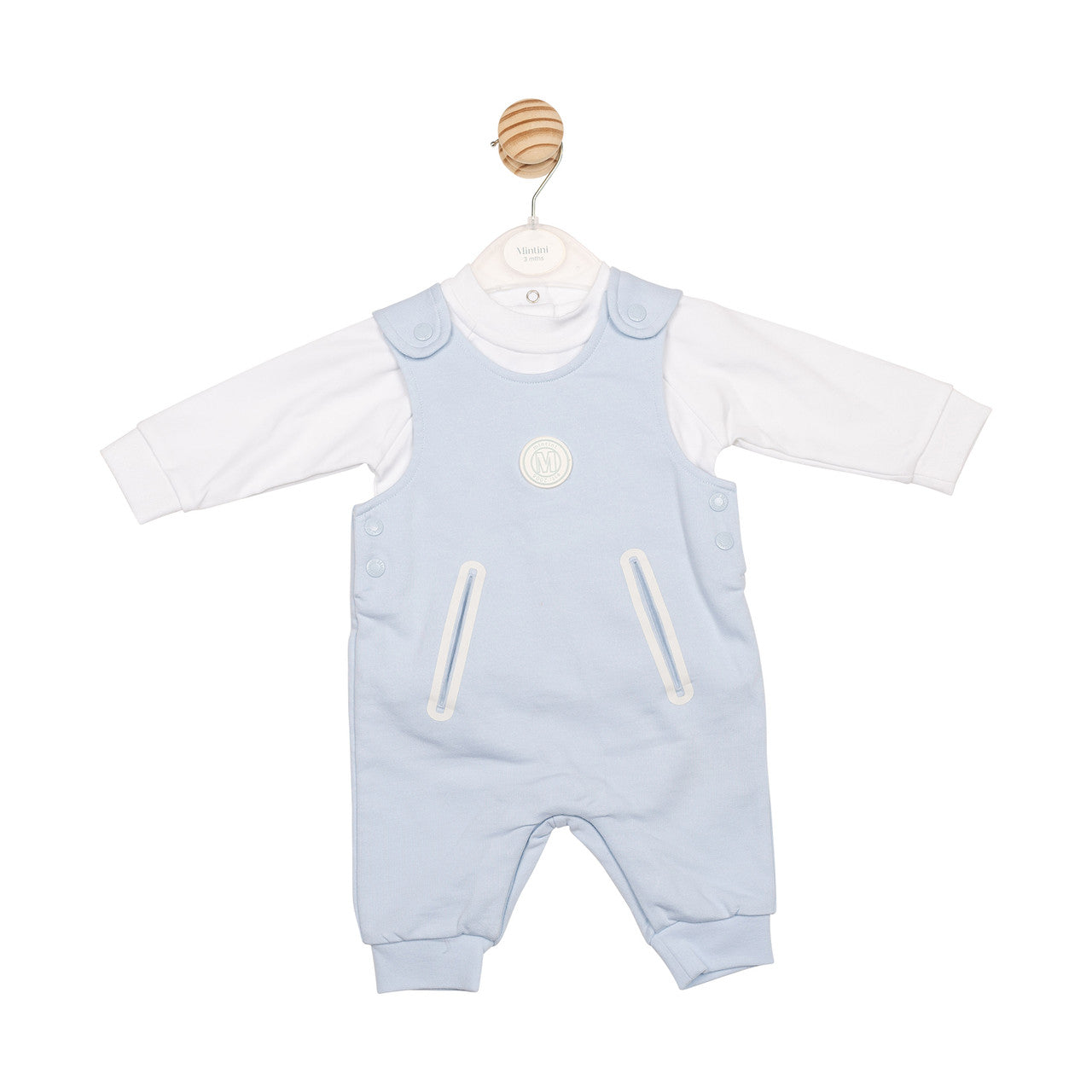 Mintini Baby Boy Blue Contrast Dungaree Set 6657