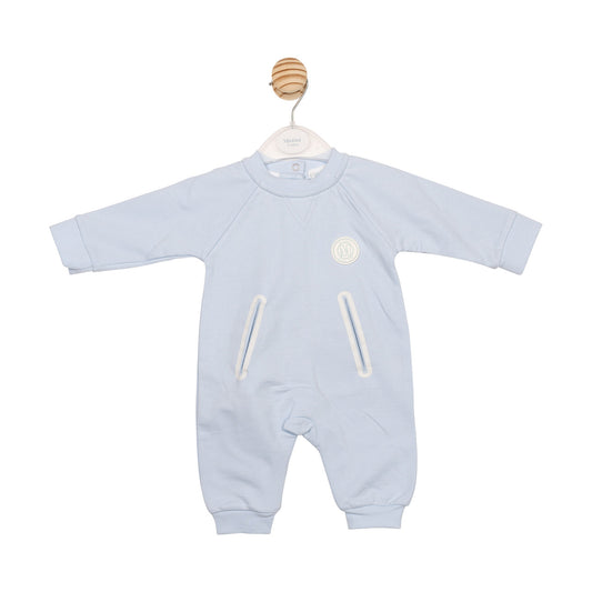 Mintini Baby Boy Blue Contrast Babygrow 6656