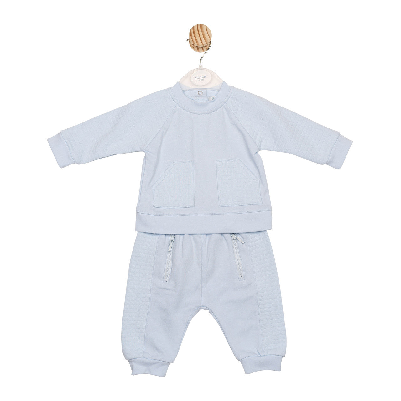Mintini Baby Blue Boys Quilted Tracksuit 6635