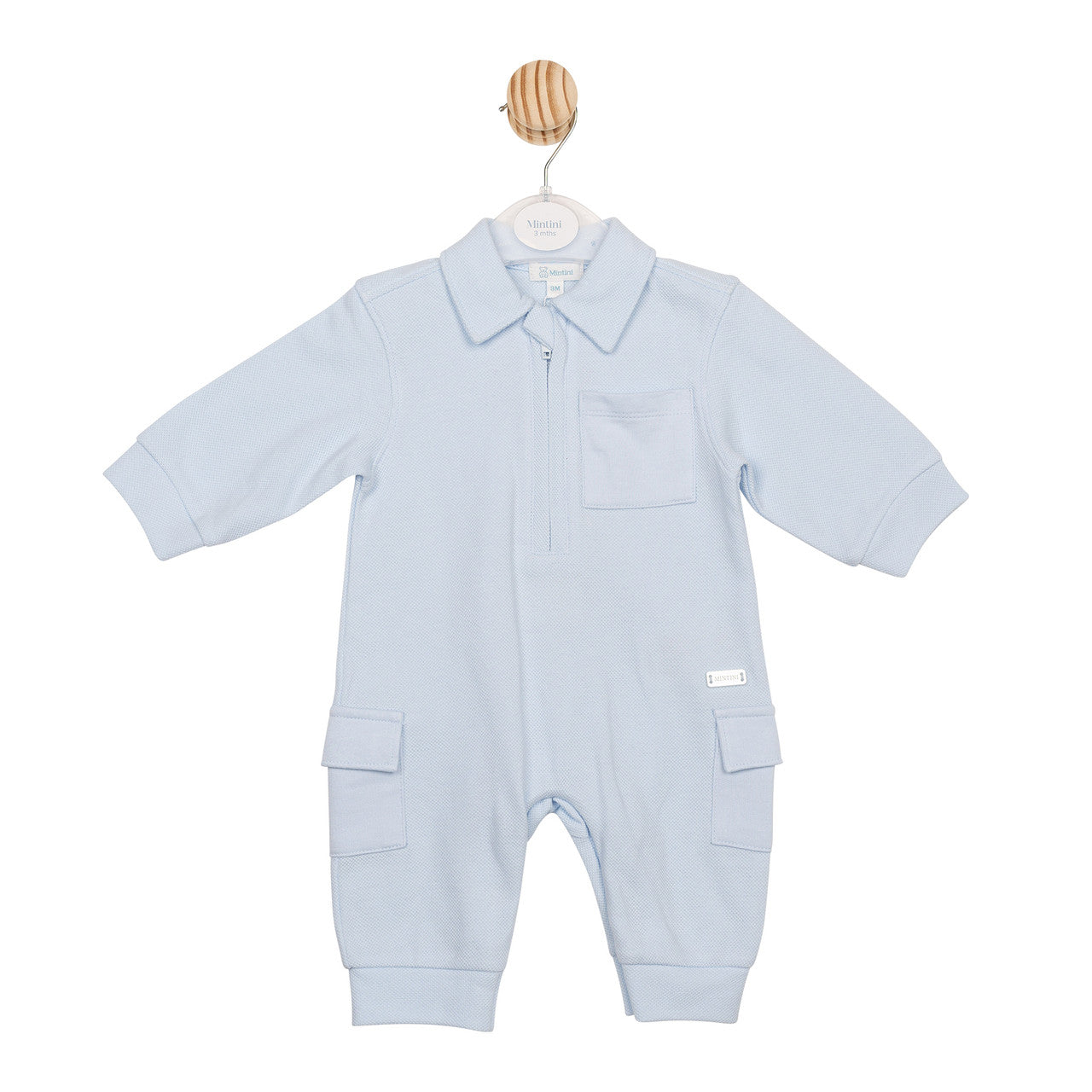 Mintini Baby Boy Blue Cargo Romper 6596