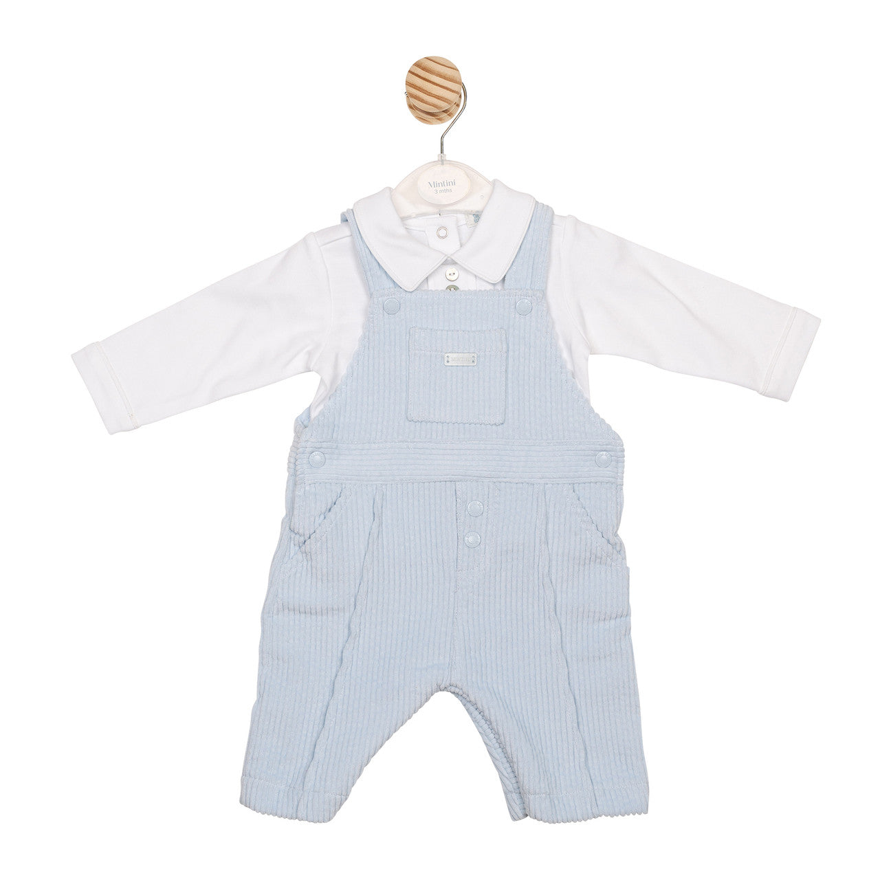 Mintini Baby Boy Blue Corduroy Dungaree Set 6564