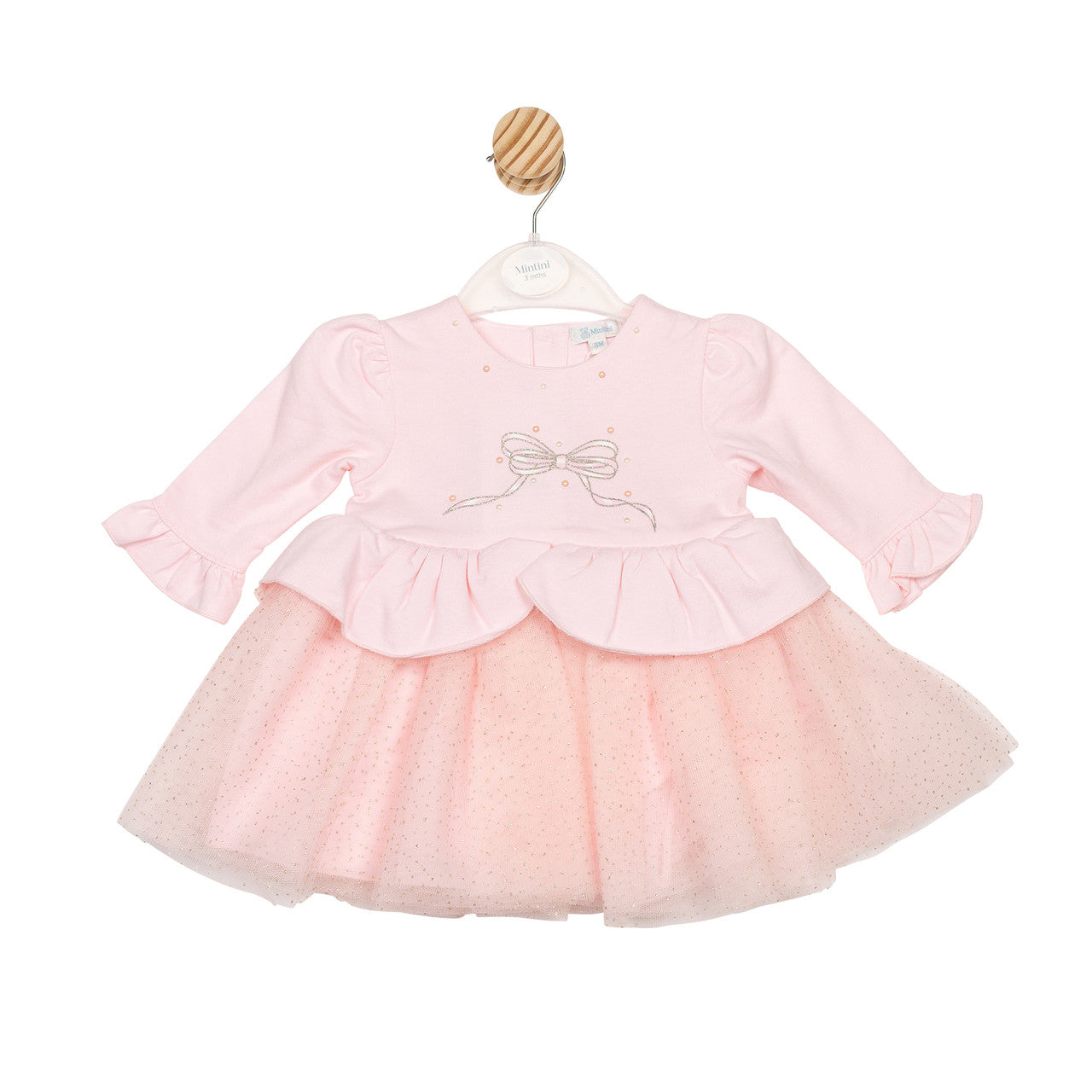 Mintini Baby Girl Pink Tulle Bow Dress 6800