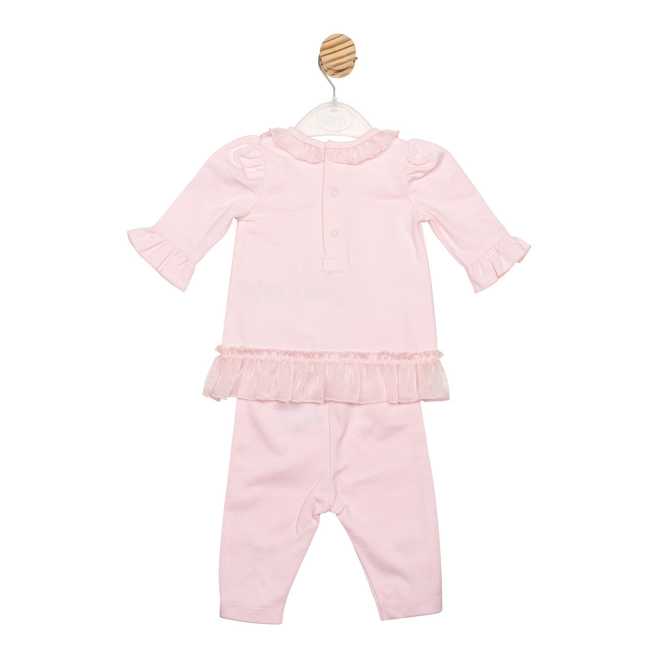 Mintini Baby Girl Pink Organza Bow Legging Set 6777
