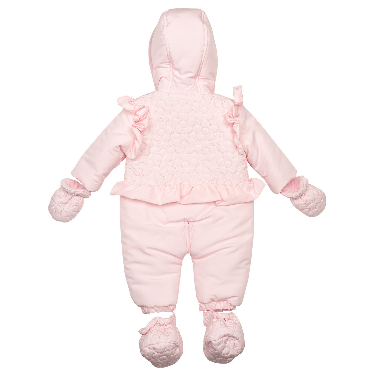 Mintini Baby Girls Pink Flower Snowsuit 6517