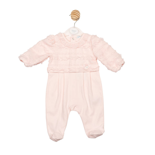 Mintini Baby Girl Pink Tulle Ruffle Babygrow 6721