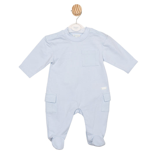Mintini Baby Boy Blue Cargo Babygrow 6595