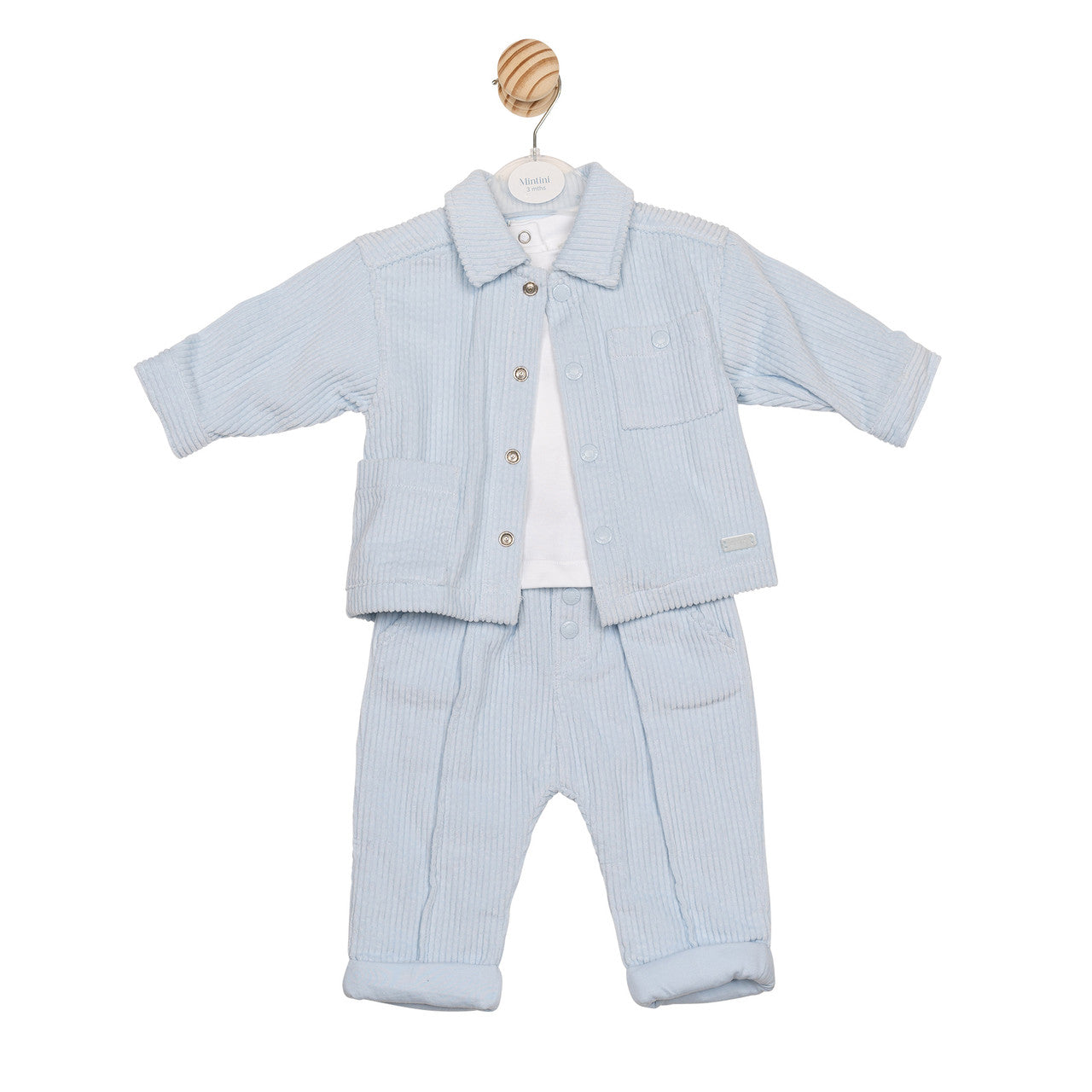 Mintini Baby Boy Blue Corduroy 3 Piece Set 6566