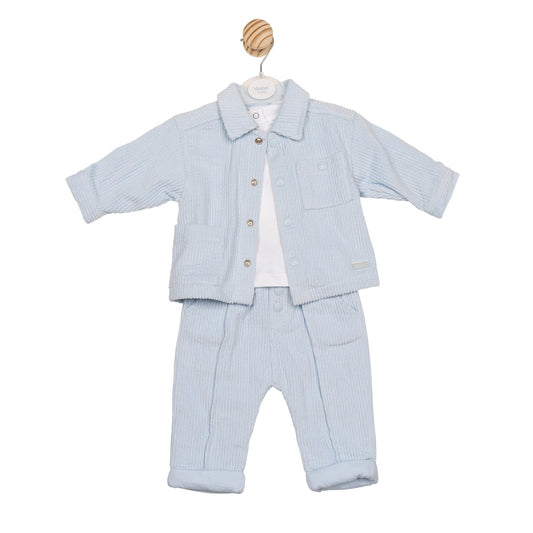 Mintini Baby Boy Blue Corduroy 3 Piece Set 6566