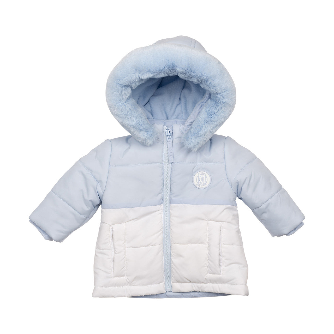Mintini Baby Boys Blue & White Padded Jacket 6509