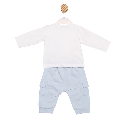 Mintini Baby Boy White & Blue Cargo Tracksuit 6601