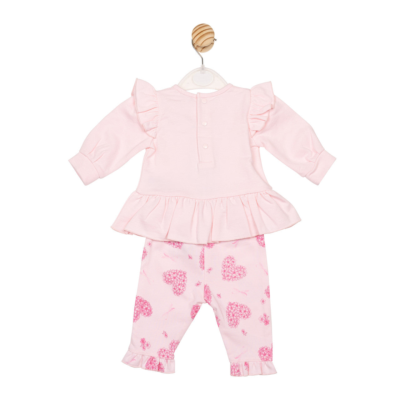Mintini Baby Girl Pink Heart Print Legging Set 6789