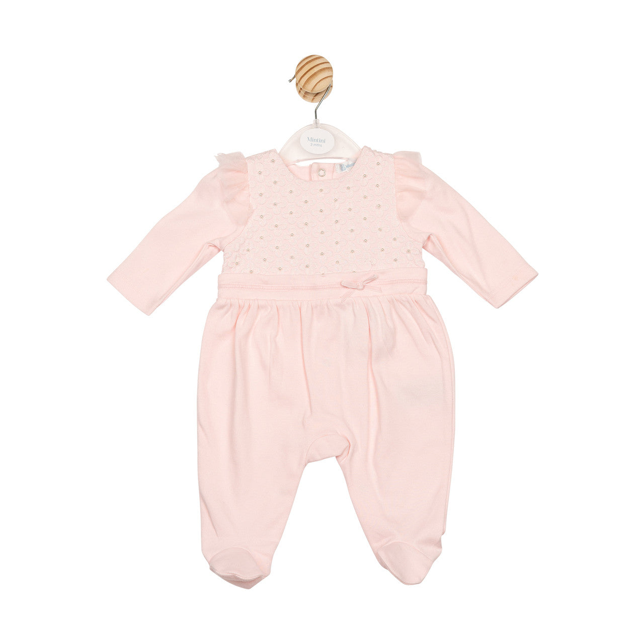 Mintini Baby Girl Pink Pearl Flower Babygrow 6830