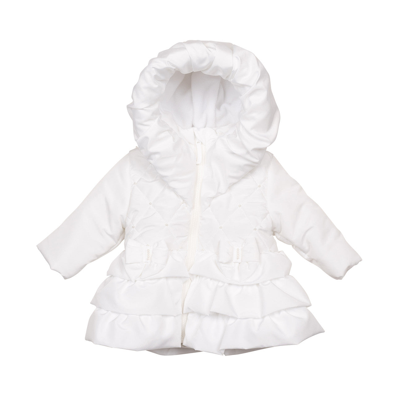 Mintini Baby Girl White Pearl Frill Jacket 6527