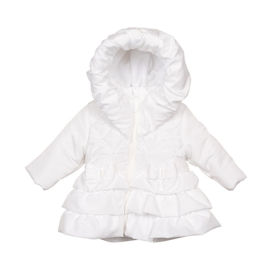Mintini Baby Girl White Pearl Frill Jacket 6527
