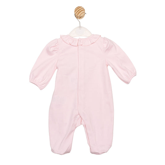 Mintini Baby Girl Pink Ruffle Heart Babygrow 6786