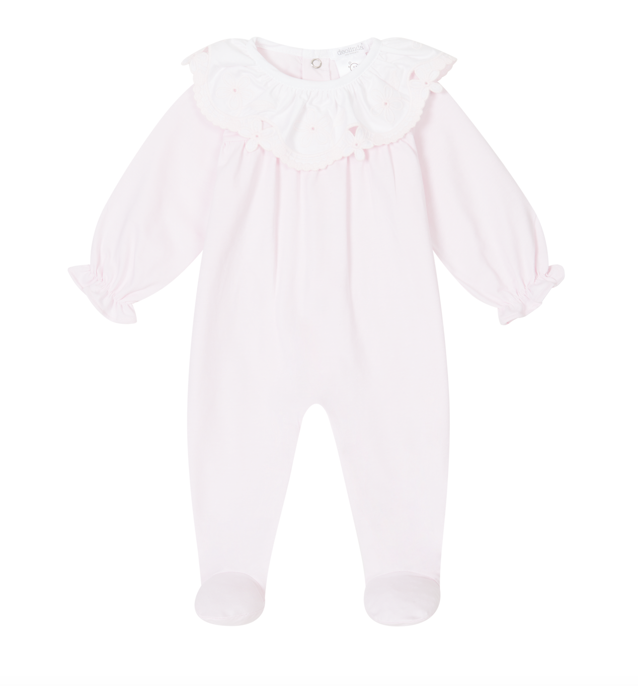 Deolinda Baby Girl Pink Babygrow With Collar 24123 - Designer ...