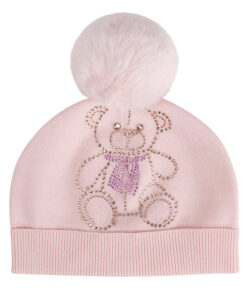 ADEE-GIRLS-PINK-KNITTED-POM-POM-TEDDY-HAT-SABRINA