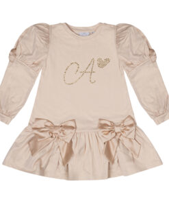 ADEE-LIGHT-GOLD-SWEATER-DRESS-WITH-BOWS-RAVEN