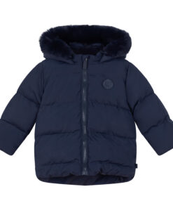 Mitch and Son Dark Navy Padded Fur Jacket Barry
