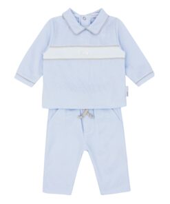 Blues Baby Boys Blue Contrast Polo Trouser Set